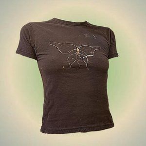 Brown butterfly baby tee 🤎 Size S
